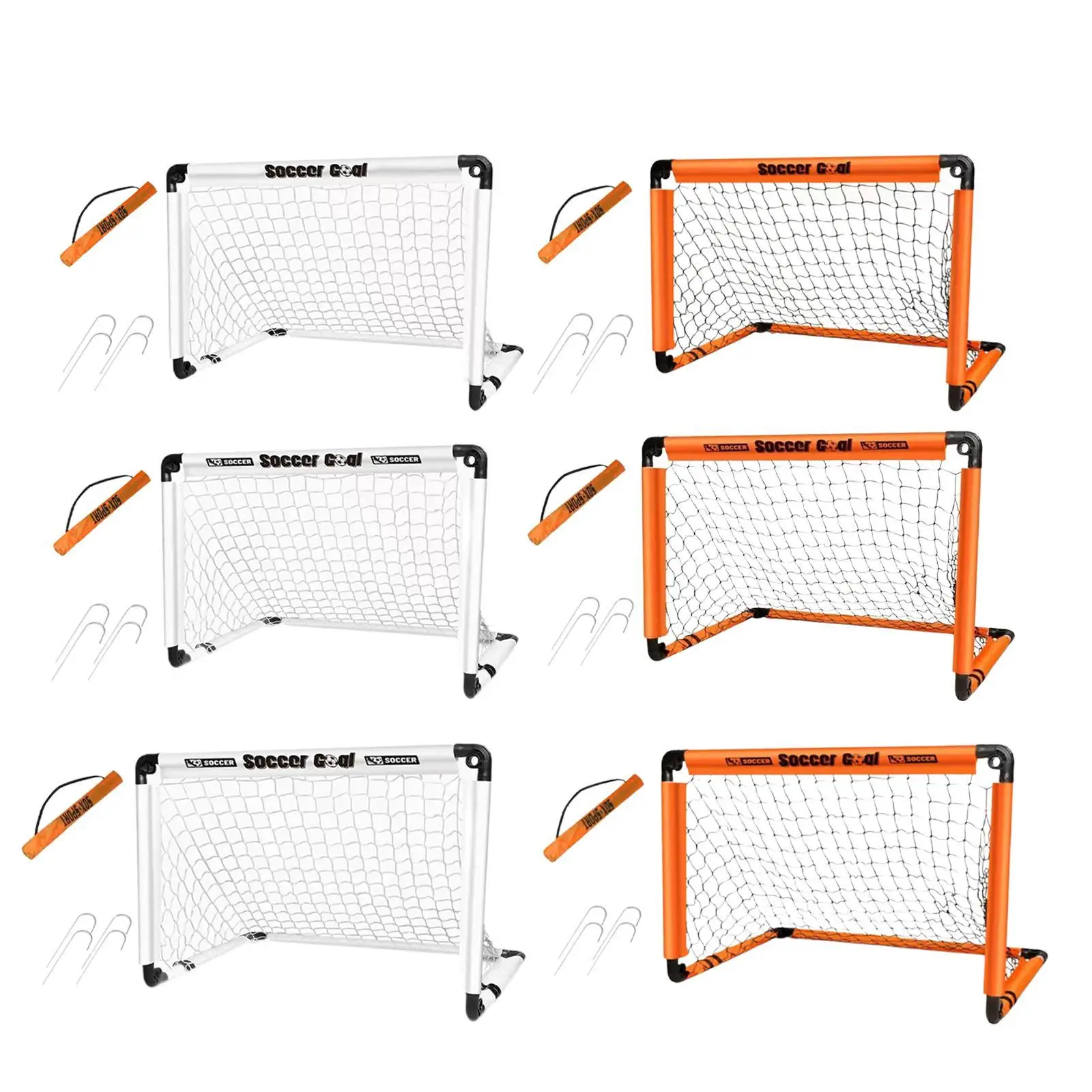 

Soccer Goal Net for Kids with Stakes and Carry Bag Foldable Training Toy Set Indoor Outdoor for Park Playground Backyard Garden