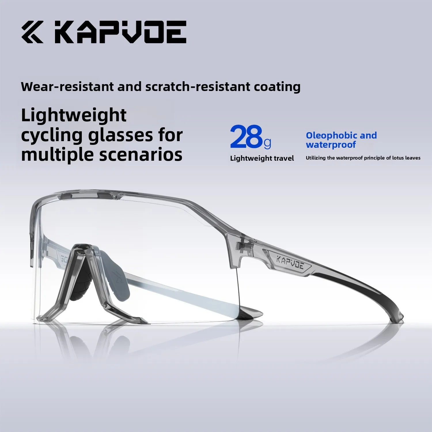 

KAPVOE Flying Bird Cross-Border Cycling Glasses Outdoor Sports Mountain Bike Photochromic Day and Night Dual-Use