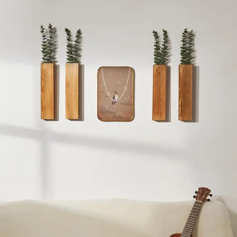 

Wooden Home Wall Decor Vase Hanging On Wall Bedroom Small Flower Stand Scandinavian Room Decor Wood Wall Pocket