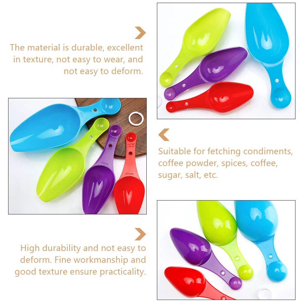 

2Sets Measuring Spoon Plastic Kitchen Baking Spice Sugar Coffee Multi-Purpose Measuring Spoon Set Multi-Purpose Scoop