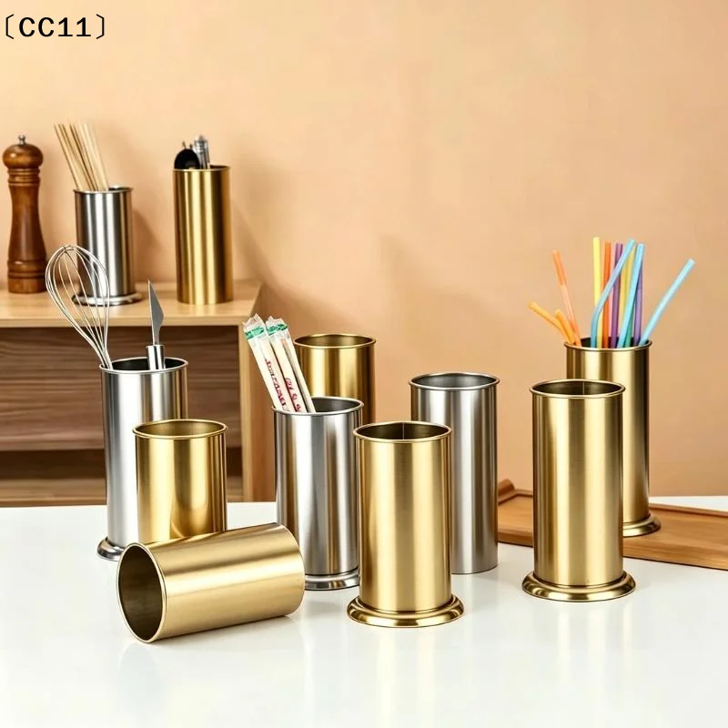1Pcs Multi-Purpose Chopsticks Cage Scented Stick Holder Stainless Steel Chopsticks Tube Bamboo Skewer Bucket Utility Item〔CC11〕