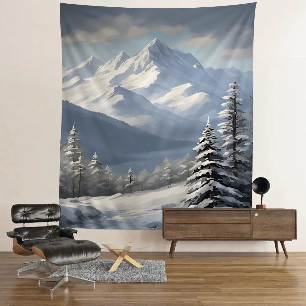 Snow Mountain Chart Tapestry Art Science Fiction Room Home Decor Cheap Hippie Wall Hanging