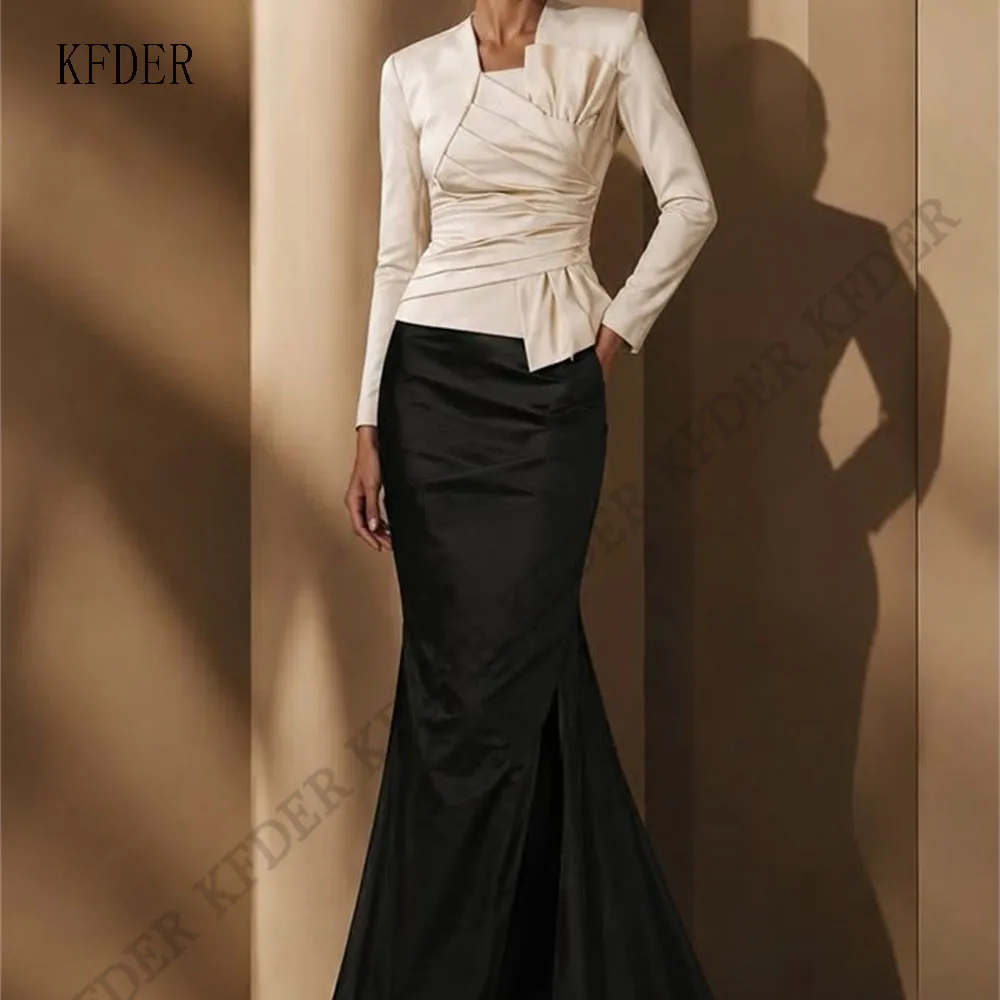 2026 Customized Black White Arabia Party Dress Long Special Prom Gown Mermaid Dubai Modest Formal Wedding Guest Evening Dress
