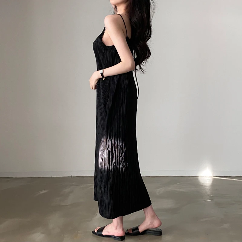 Chic Summer New Loose Women's Dr Bla Garza Gonna lunga Sle V-ne Vita alta A-line Versione coreana Svel Dr