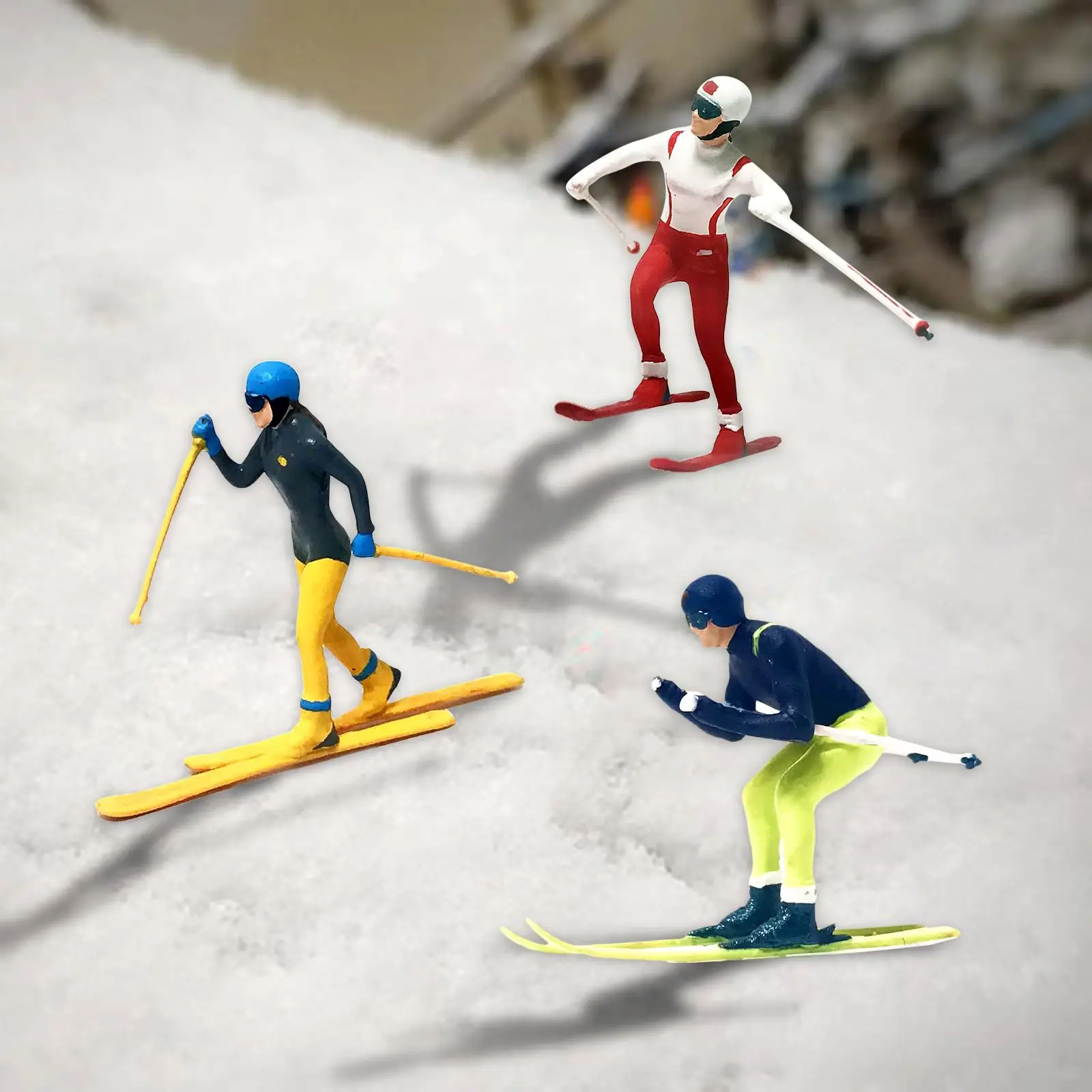 Scale Miniature Model Skiing Figures Ornament for