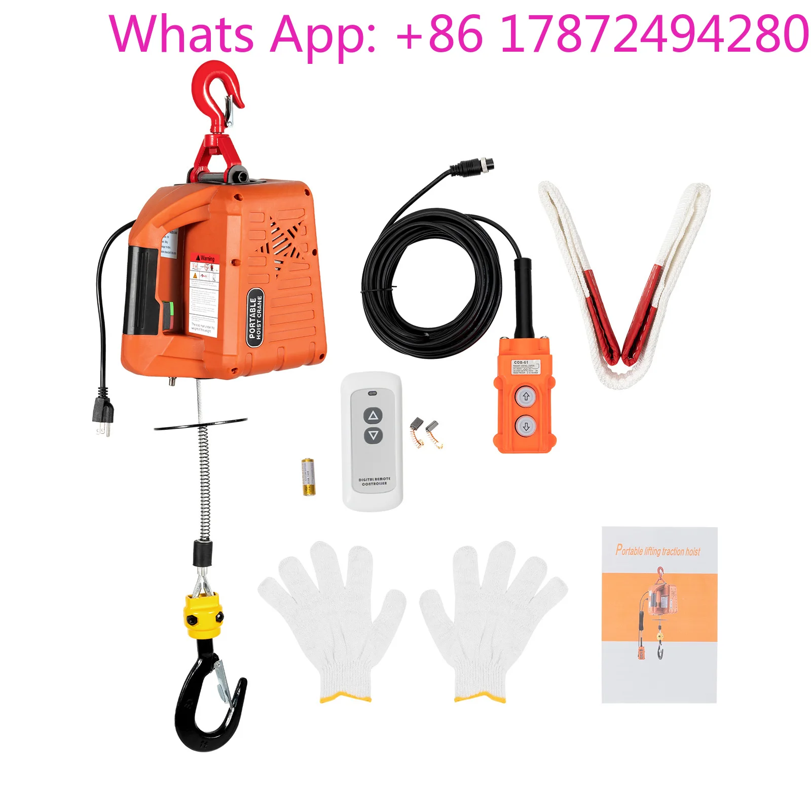 Hot Sale Item 1100 Lbs 3-in-1 Electric Hoist Winch 110V 1500W Portable Lifting Machine Wireless Remote Control Electric Hoist