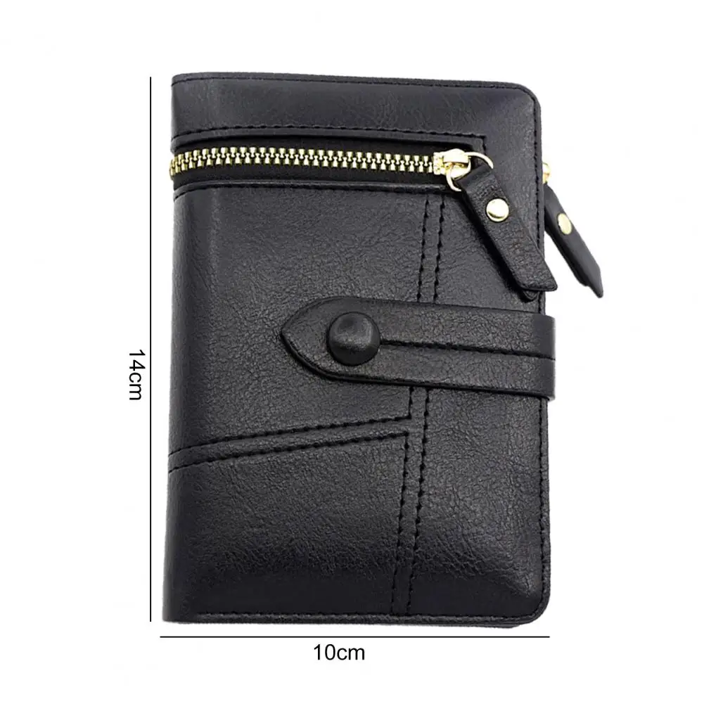 Fashion Lady Wallet Portable Short Wallet Button Closure Slim Simple Female Purse  Organizer