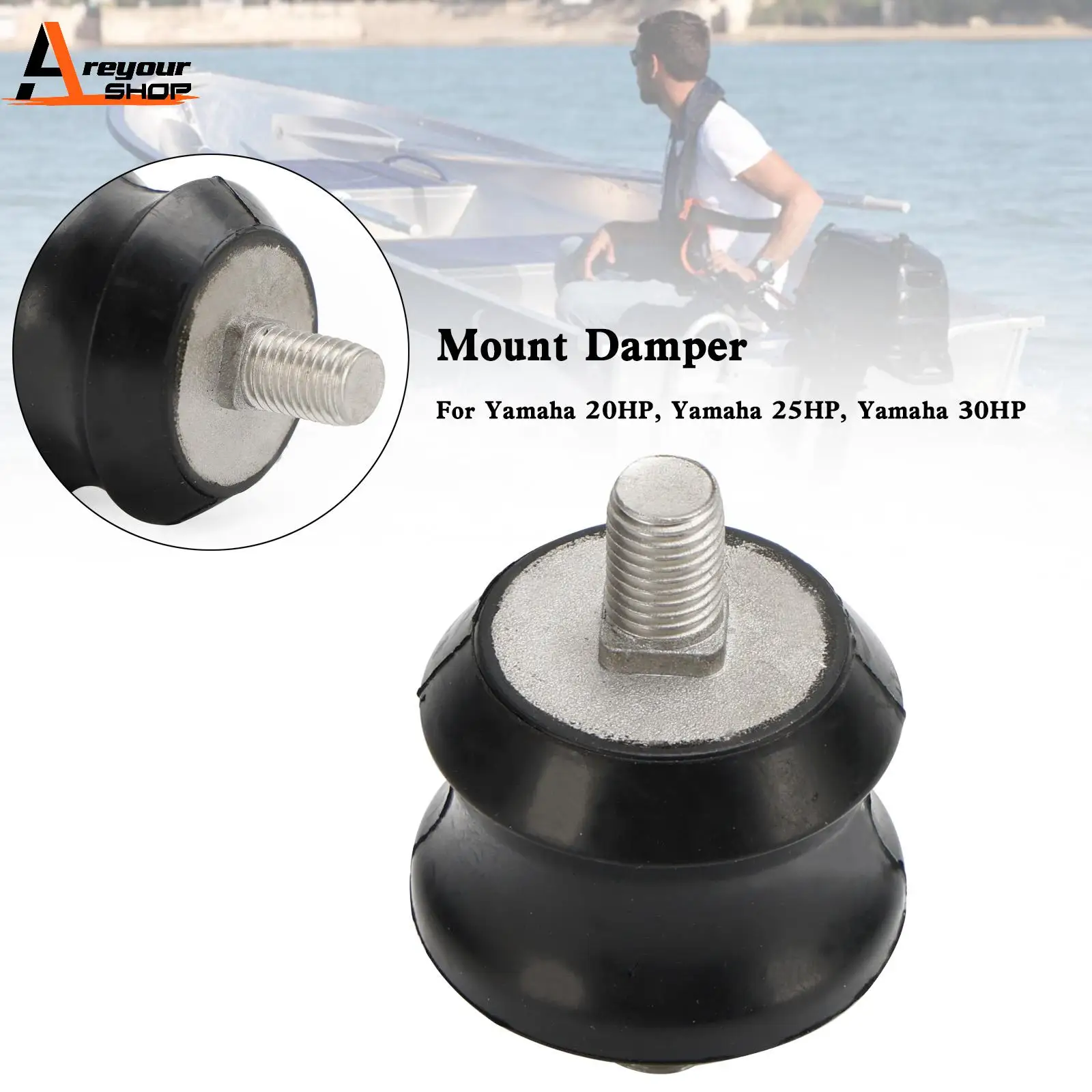 Areyourshop 664-44514-00-94 Upper side mount damper for YAMAHA 20HP 25HP 30HP outboard