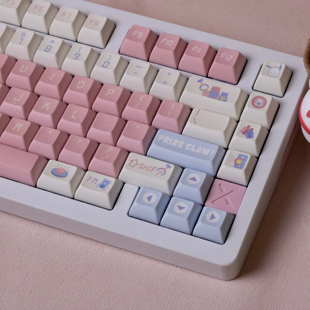 Imagem -06 - Estilo Rosa Bonito Teclado Mecânico Keycap Máquina Boneca Pbt Perfil Kca Dye Sub 142 Chaves Iso Enter Gh60 Gk61 Sk64 Rk68 Rk87