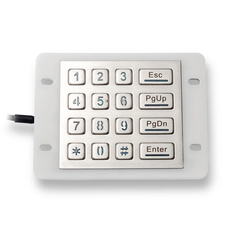 16 Keys USB Kiosk illuminated Keypads IP68 Waterproof Metal Stainless Steel Backlit Numeric Keypad