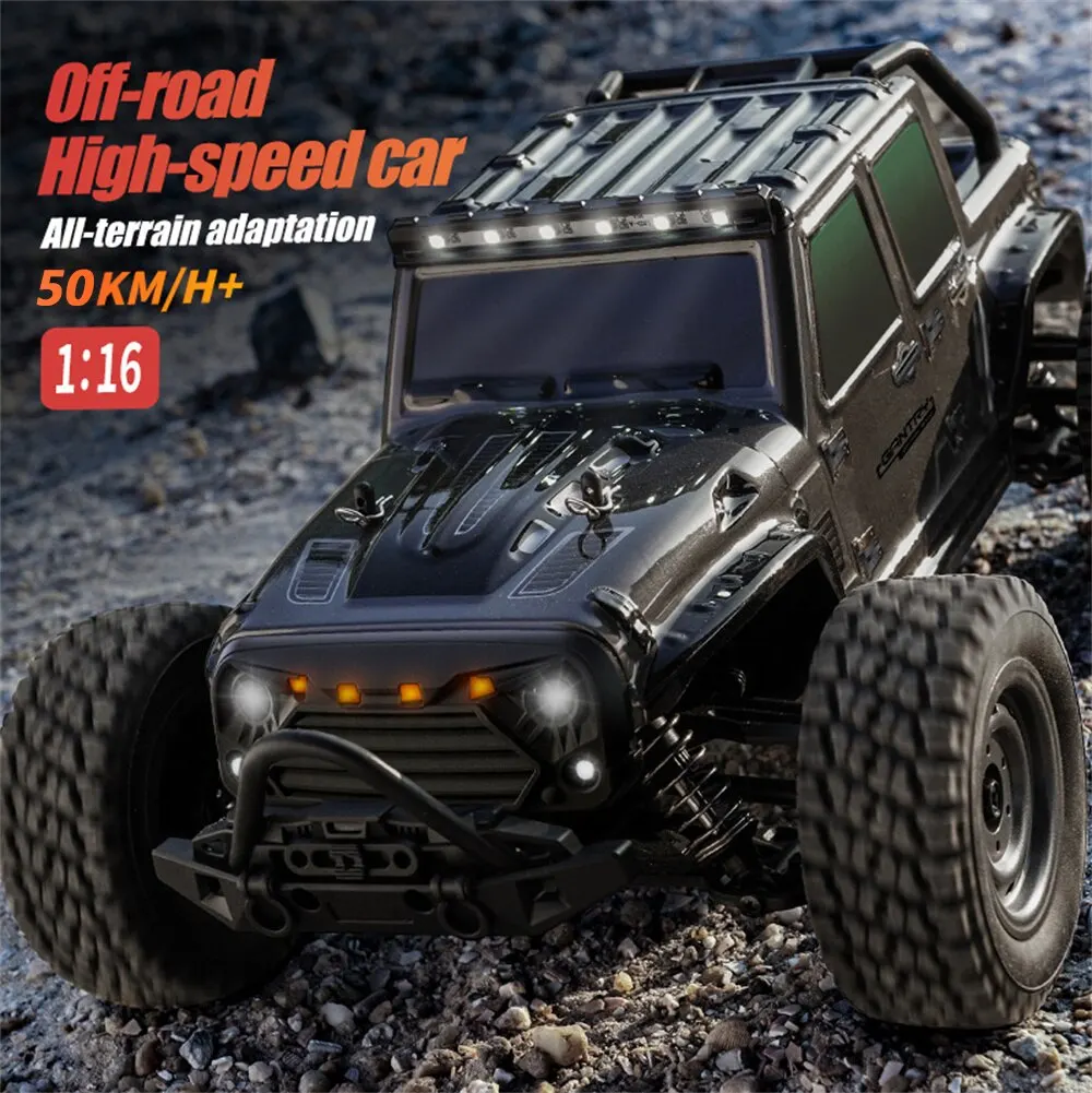 Samochód RC 4WD ze światłami LED 2.4G Radio Samochody zdalnie sterowane Buggy Off-Road Control Trucks Chłopcy Zabawki dla dzieci 1:16 50Km/h