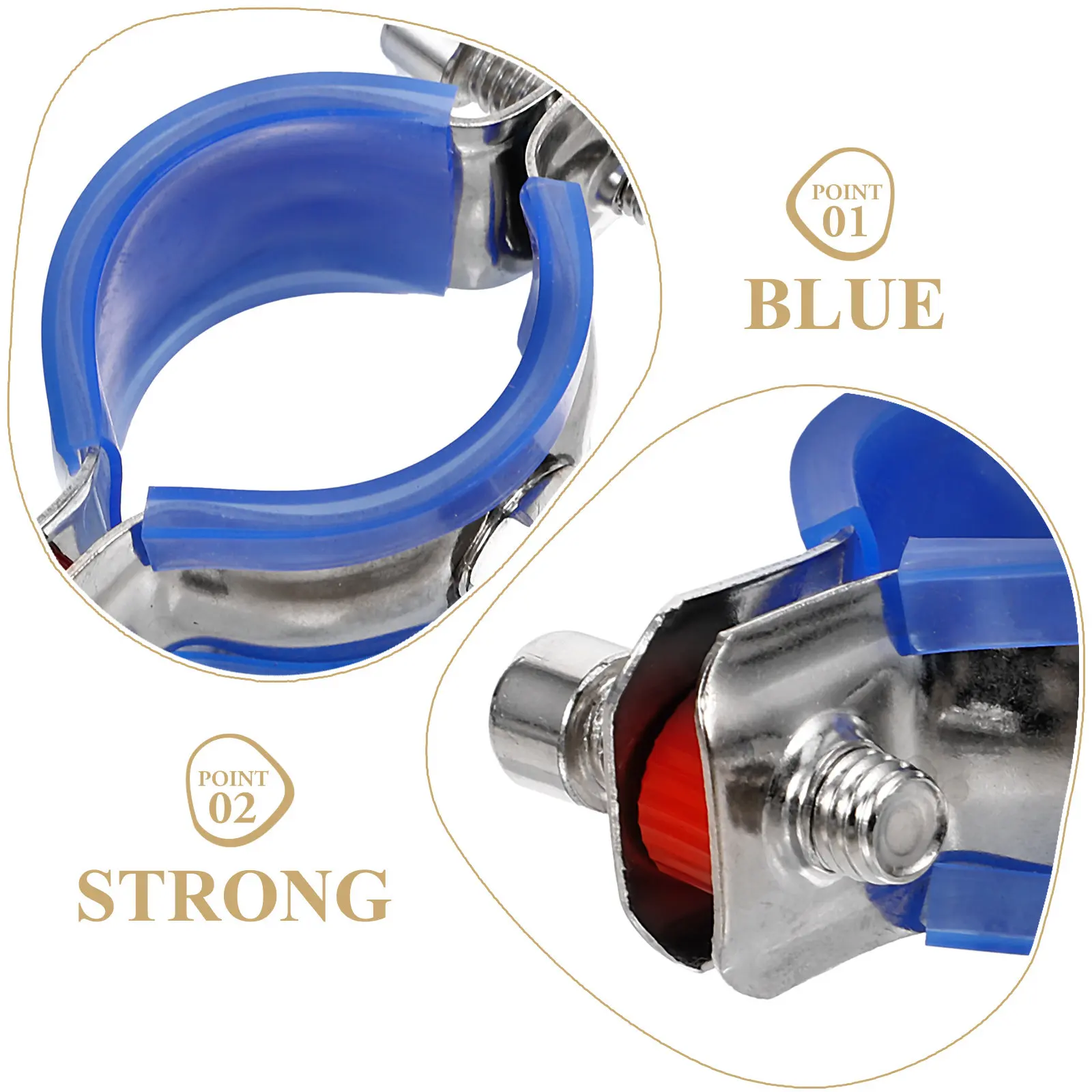 2Pcs Sturdy Stainless Steel Pipe Clamps 38-40Mm Diameter Easy Install Removable Tubing Clamp with Protective Pad Heavy Duty