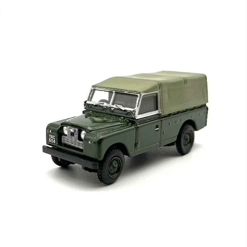 1:76 Scale Diecast Alloy Land Rover II Canvas Transport Vehicle Model Classic Adult Collection Toys Souvenir Gift Static Display