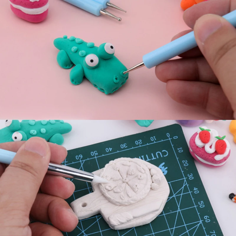 5 قطعة مجموعة سيليكون الطين النحت أدوات فرشاة النمذجة التنقيط لمسمار الفن الفخار DIY نحت السيراميك النحت أداة #3