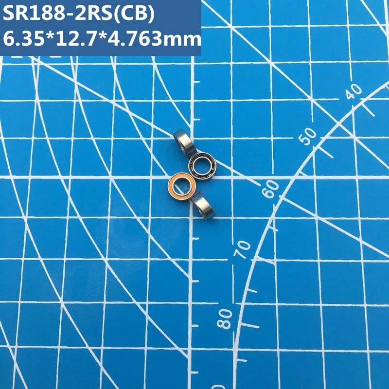 

2pcs ABEC-7 SR188-2RS Hybrid Ceramic Stainless Steel Ball Bearing 6.35x12.7x4.763mm for Fishing SR188 2RS CB