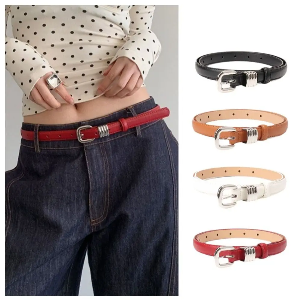 Lässiger Y2k Damen-Gürtel Dünner PU-Leder Taillengürtel Koreanischer Stil Roter Kleider- und Jeansgürtel Spicy Girls