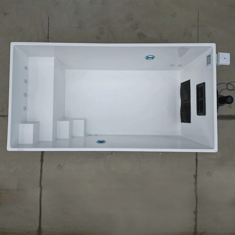 Venta de fábrica de tamaño familiar, piscina blanca, gris y azul, piscina prefabricada barata para exteriores, 6 pies de profundidad para adultos