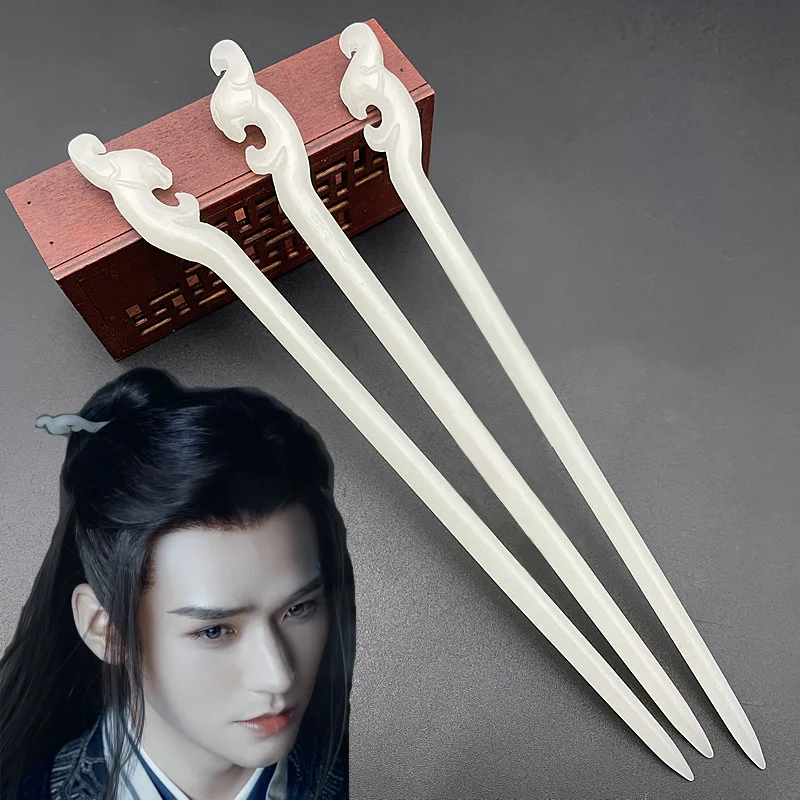 Snailify Word Of Honor Wen Ke Xing Hair Stick ผม Pin หยกส้อมผมสำหรับผู้ใหญ่พัดลมพับ