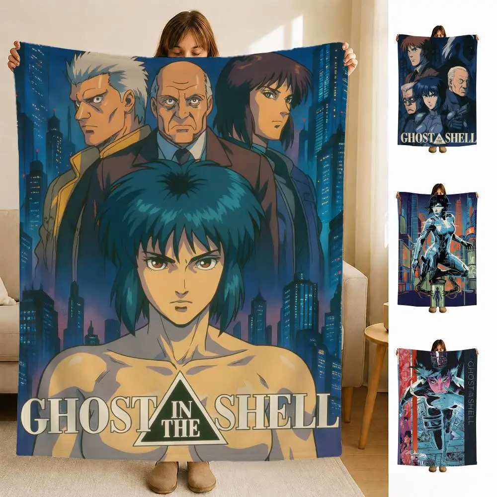 anime G-Ghost Shell Future Throw Soft Flannel Blanket for Bed Bedroom Sofa Picnic Throw Skin-friendly Breathable Gift Cover
