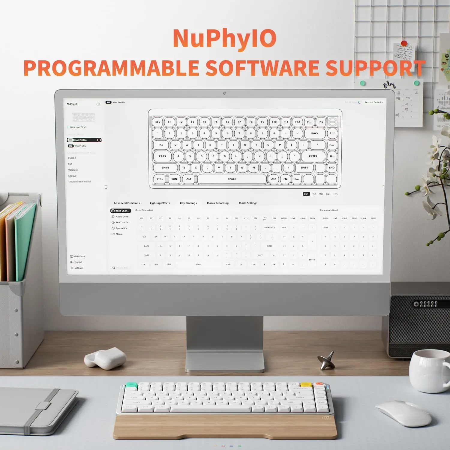 NuPhy Air75 V3 Hot Swappable Wireless Mechanical Keyboard 84 Keys 75% Custom Low Profile Keyboard with Knob RGB Gasket Mounted