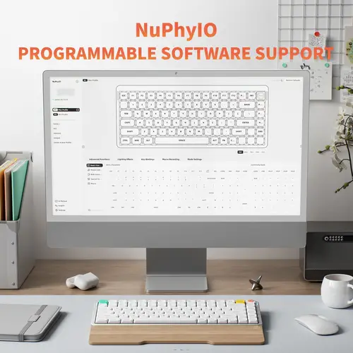 Imagen 2 del producto NuPhy Air75 V3 Teclado mecánico inalámbrico intercambiable en caliente 84 teclas 75% Teclado de perfil bajo personalizado con perilla RGB montado en junta