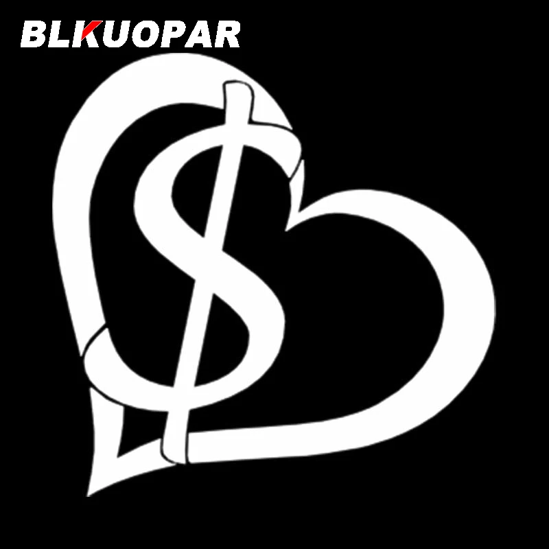 BLKUOPAR Money Heart Car Sticker Creative Occlusion Scratch Decal Waterproof Refrigerator Windows Surfboard Car Door Protector
