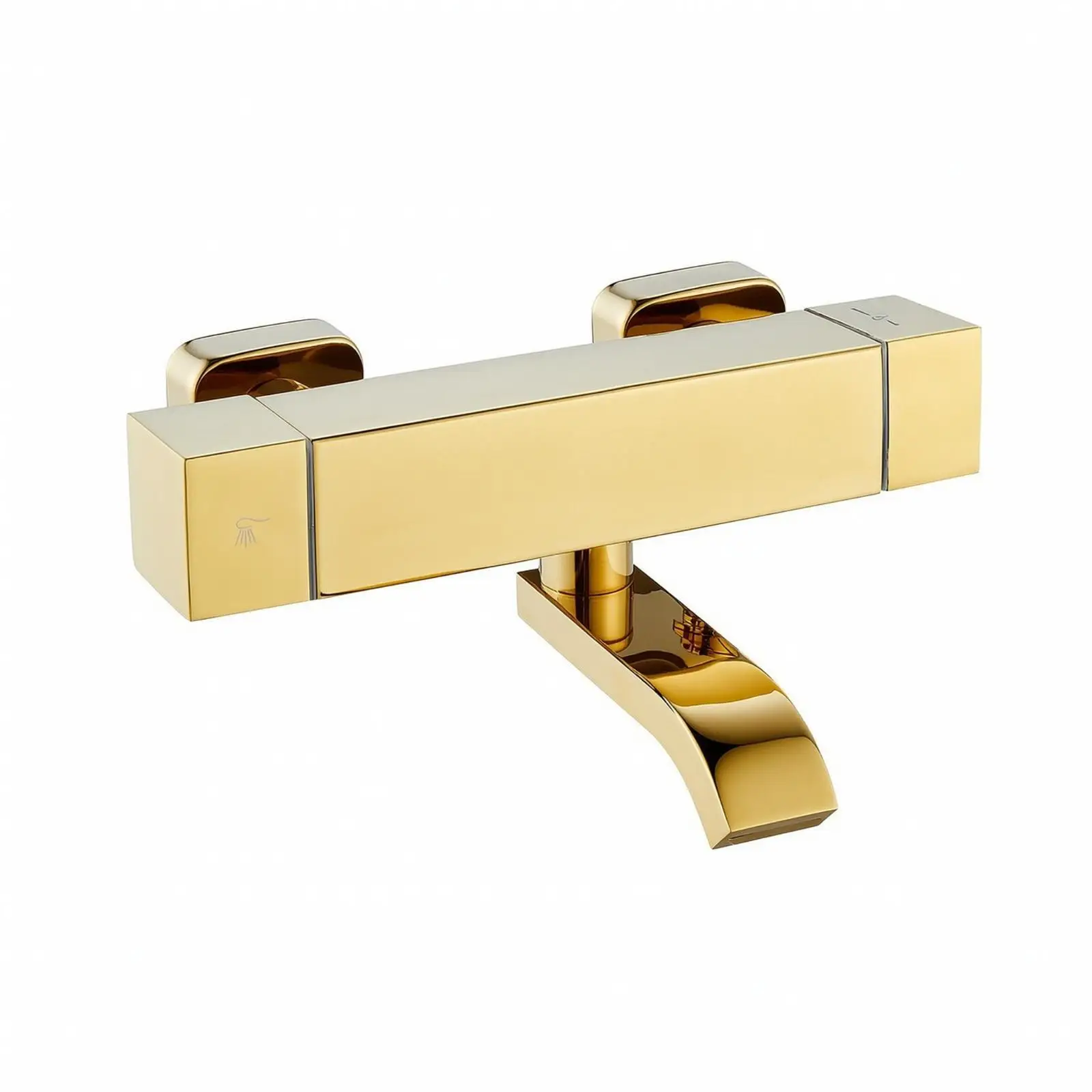 Dual Function Wall Mounted Shower Mixing Valve Thermostatic Bath and Shower Mixer Faucet with Safety Lock for Modern Washroom