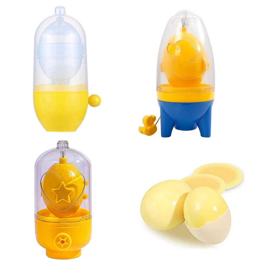 Manual Golden Egg Shaker Egg Yolk Puller Scrambler Gadget Mixing Golden Whisk Eggs Spin Maker Baking Tools Kitchen Accessories