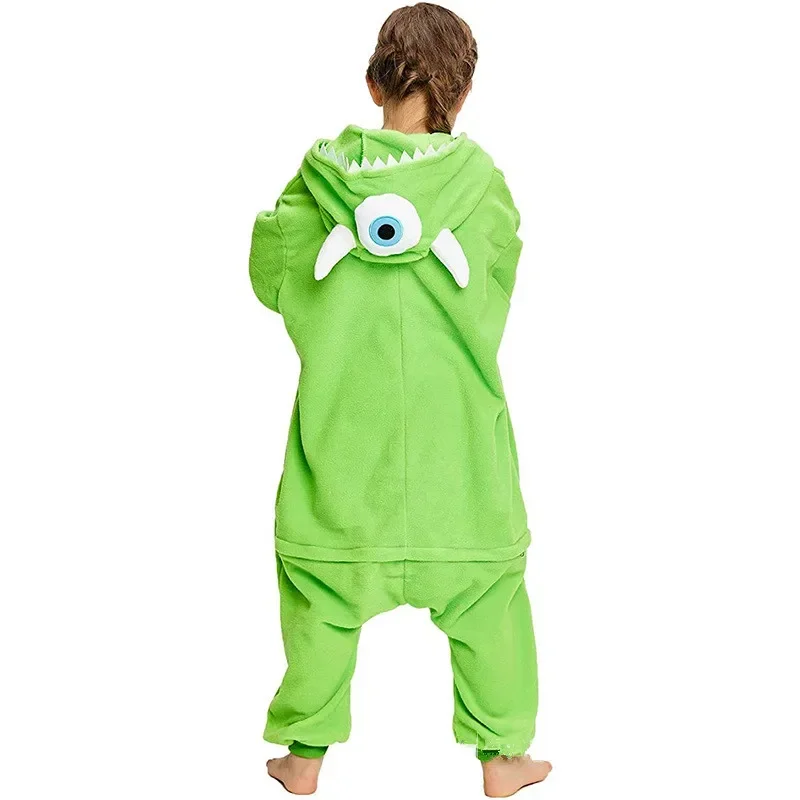 Monsters University Mike Wazowski Halloween Fantasia para Crianças, Humor, Fofos, Monstros, Macacão Animal, Cosplay, Kigurumis, Menino