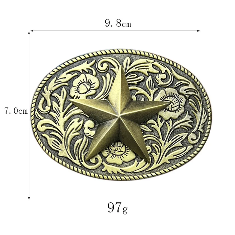 Fivela de cinto tang grama flor decoração estrela de cinco pontas design acessório de moda para roupas