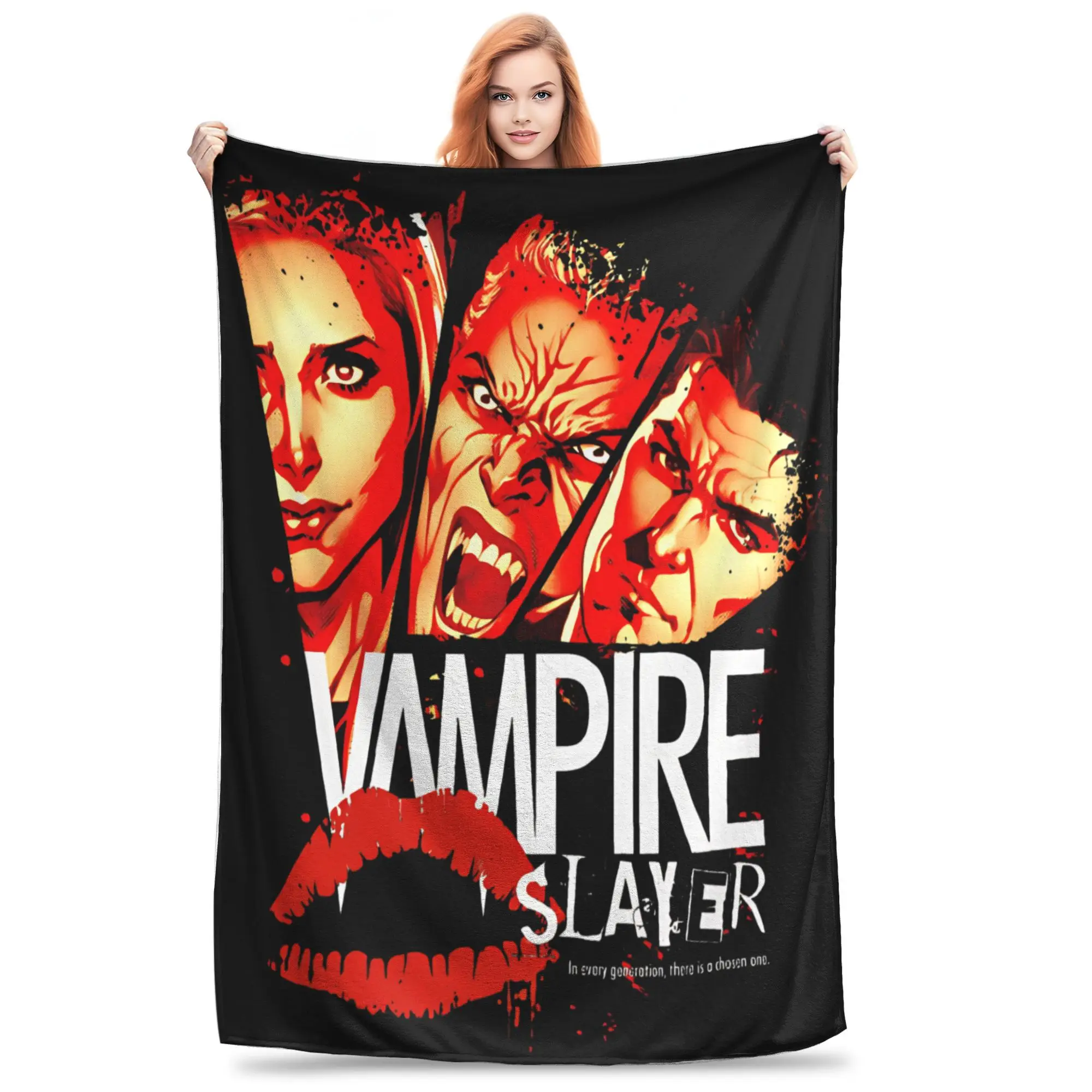 Cozy Vampire Slayer 37958016 Blanket Stuff Room Decorative  Blanket Throw Soft Fleece for Couch