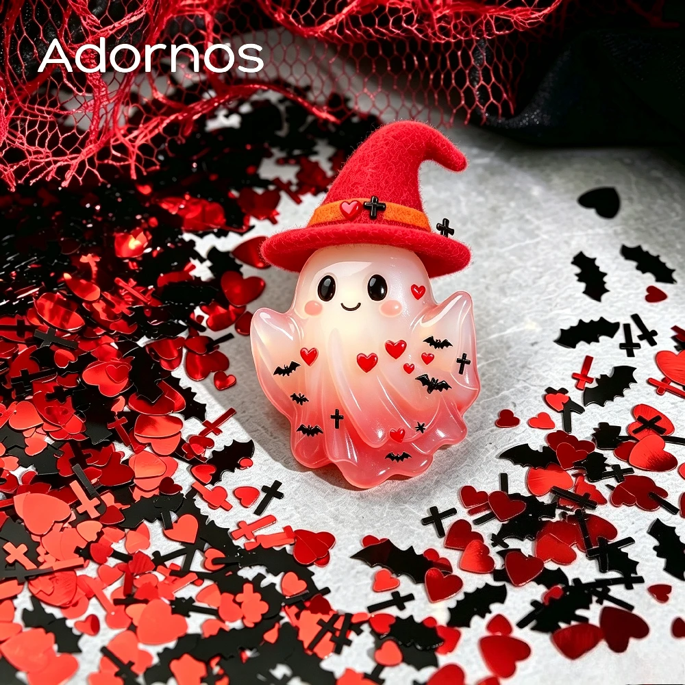 10g Black Red Resin Sequins Epoxy Resin Mix Bat Cross Love Heart Shiny Paillettes Halloween DIY Resin Shaker Molds Filler Crafts
