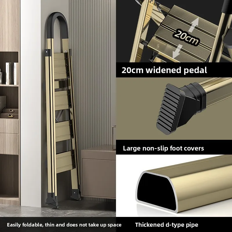 Herringbone ladder Household multi-functional folding ladder Telescopic staircase Thickened aluminum alloy Household climbing