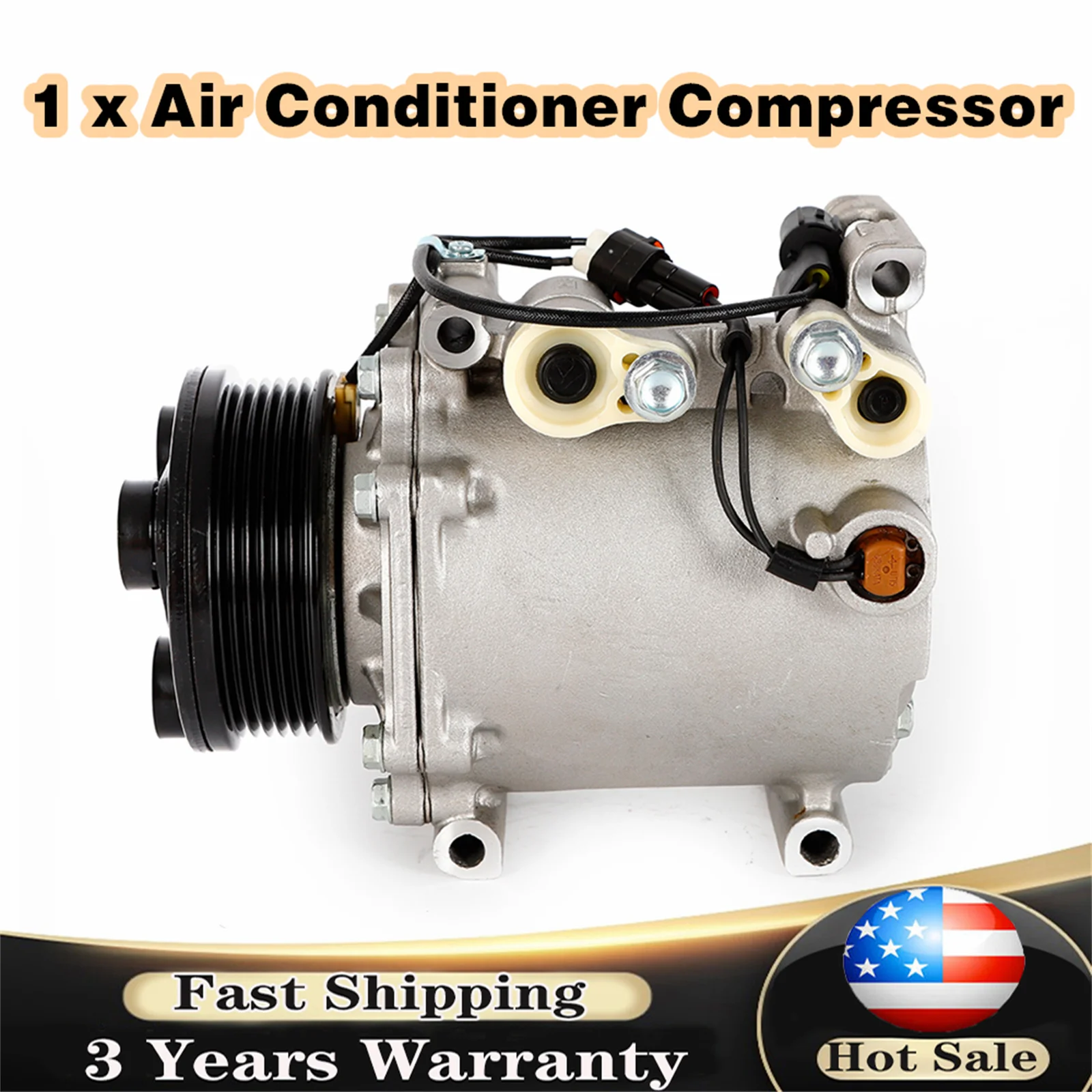 

A/C Compressor & Clutch Fits Mitsubishi Eclipse 2000-2005/Galant 2000-2003 /Lancer 2002-2007/1998-2002 Mirage 1.5L 1.8L