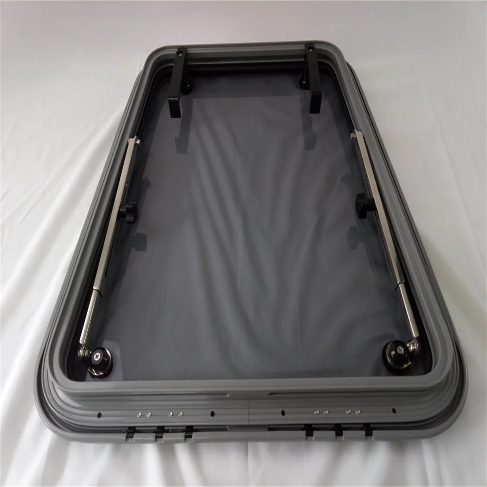 3 أحجام قارب ألومنيوم شبه منحرف فتحة نافذة كوة 6 مللي متر نافذة مربعة سميكة الزجاج المقسى مع ربطة عنق قابلة للتعديل للكلاب #6