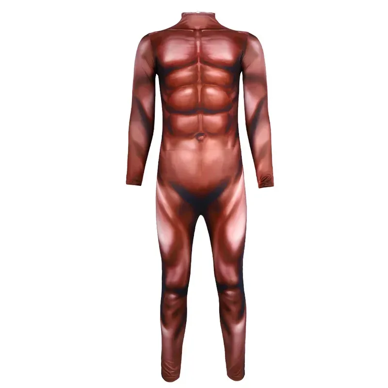 

Halloween Muscle Shaped Cosplay Stage Performance Costume Quirky Party 3D Digital Printed One-piece Bodysuit for Men
