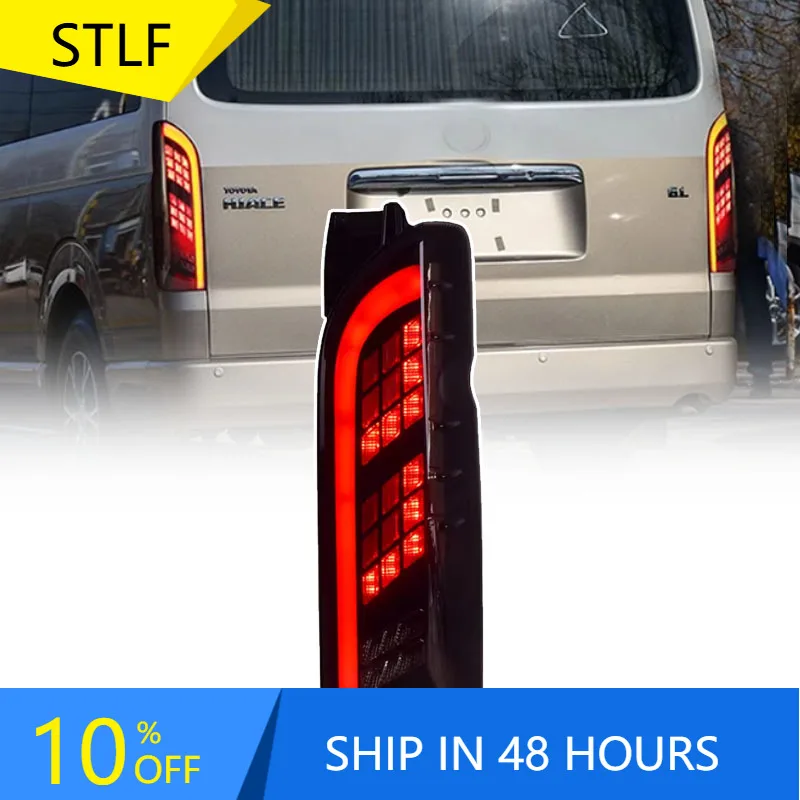 

STLFCar LEDTaillights for Toyotas Hiace200 2005-2018Hiace300 2019-2024Water Running Light 05-18 19-24 H200 H300 All New Commuter