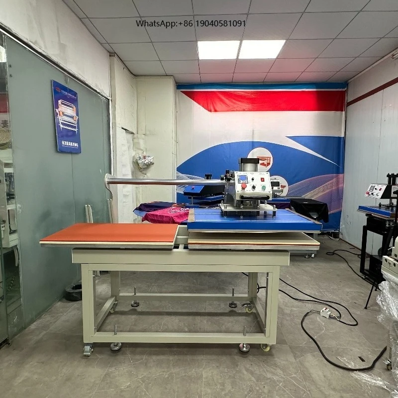 Automatic Heat Transfer Apparel Textile Machinery Double Station  Large Format Heat Press Machine Auto Open