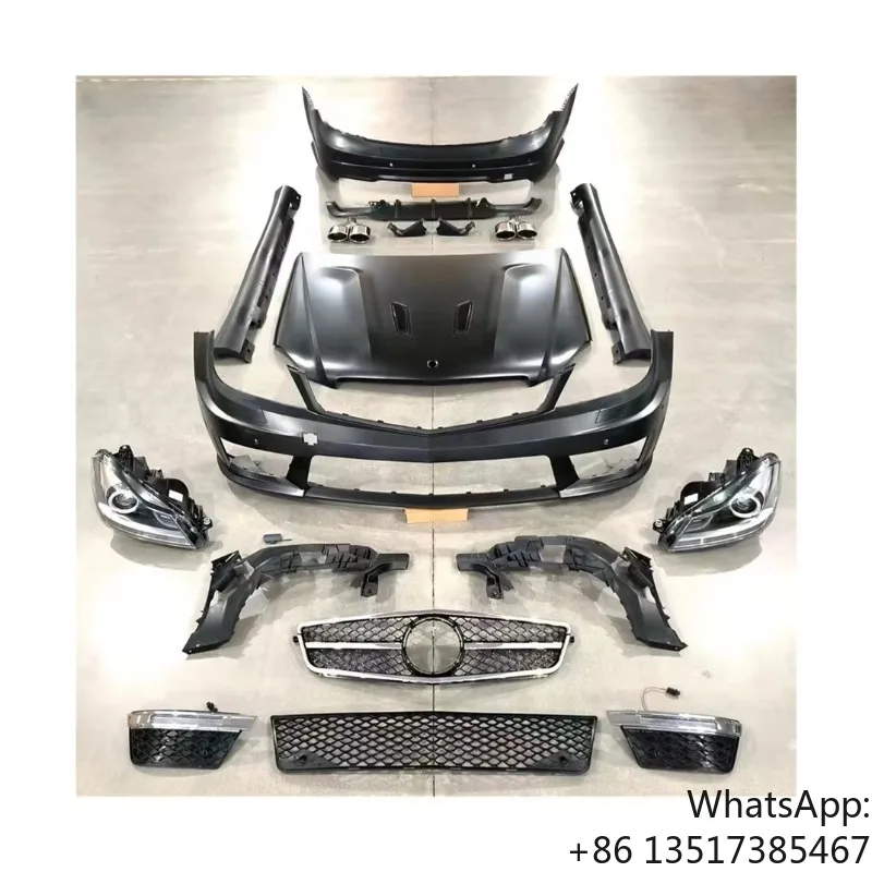 

Whole Set Body Kit for Mercedes benz C Class W204 C200 C260 C300 to C63 AMG Front Rear Bumper Grille Side Skirt Headlights Hood