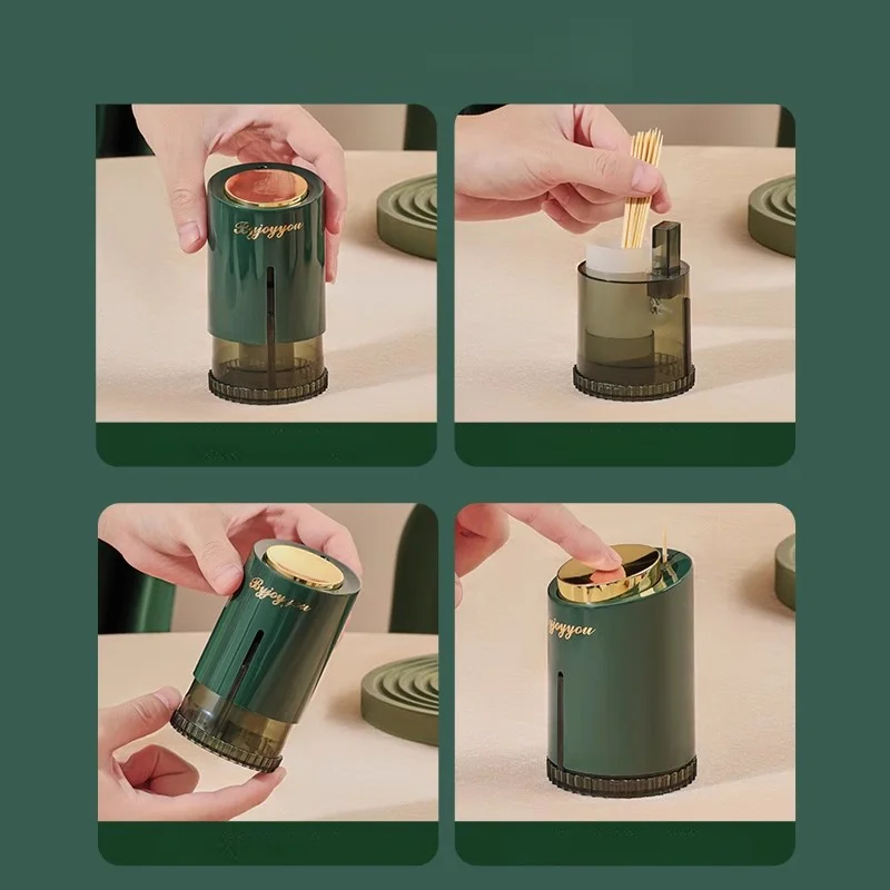 GIANXI Toothpick Dispenser Environment-Friendly Material Press Type Toothpick Holder Home Split Design For Storage Toothpick Box