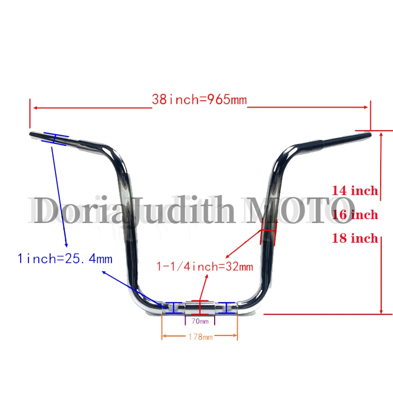 For Harley Springers universal Custom handlebars Motorcycle 1-1/4