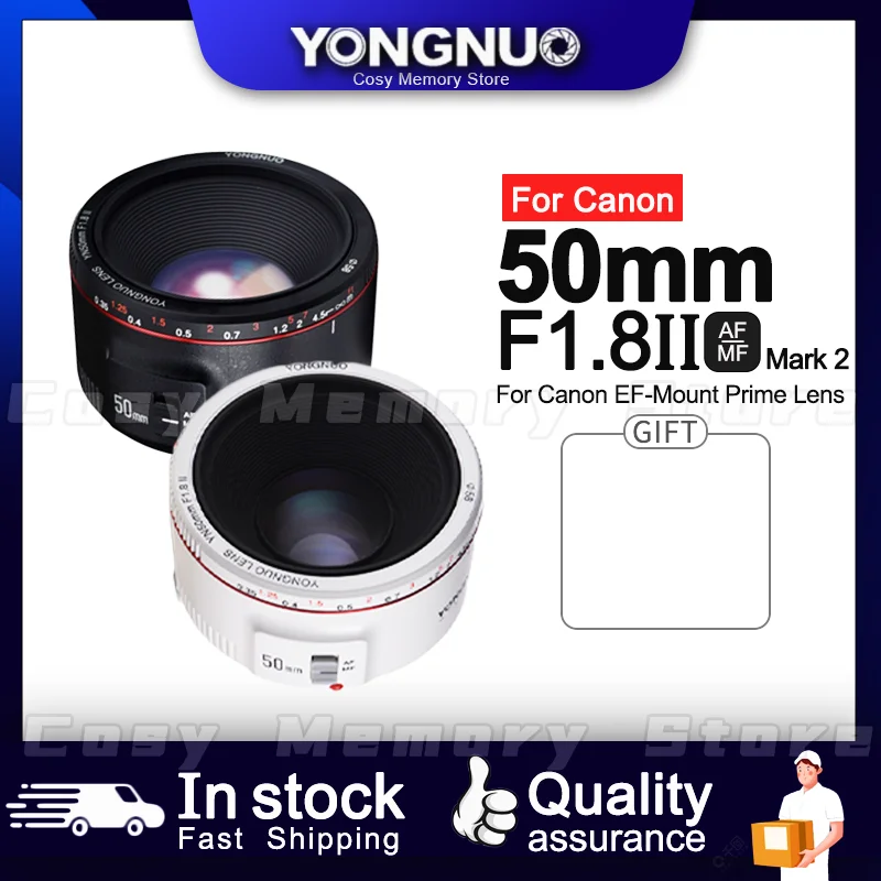 YONGNUO YN50mm F1.8II Mark 2 for Canon EOS 60D 70D 5D2 5D3 600d DSLR Cameras Auto Focus Lens