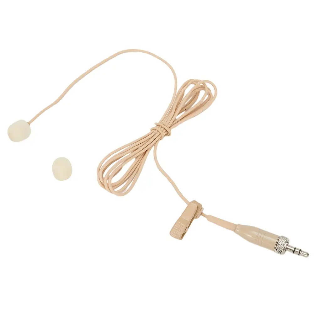 Beige Lavalier Lapel Mic 3.5mm Male Female Plug 3 Pin 4 Pin For Shure Wireless Omnidirectional  Tie Clip Lapel Microphone