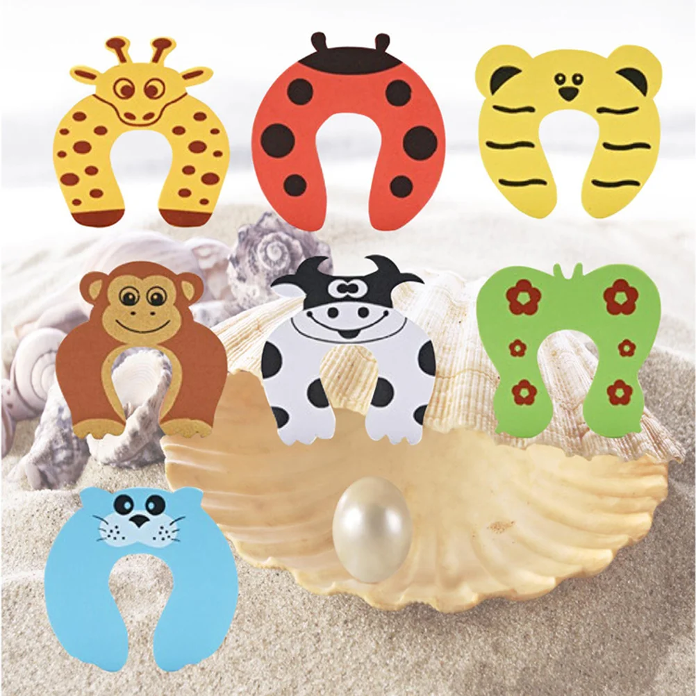 5 Pcs Baby Finger Pinch Guard Cartoon Door Stopper Safety Child Door Protector Anti Slam Foam Material Family Home Use