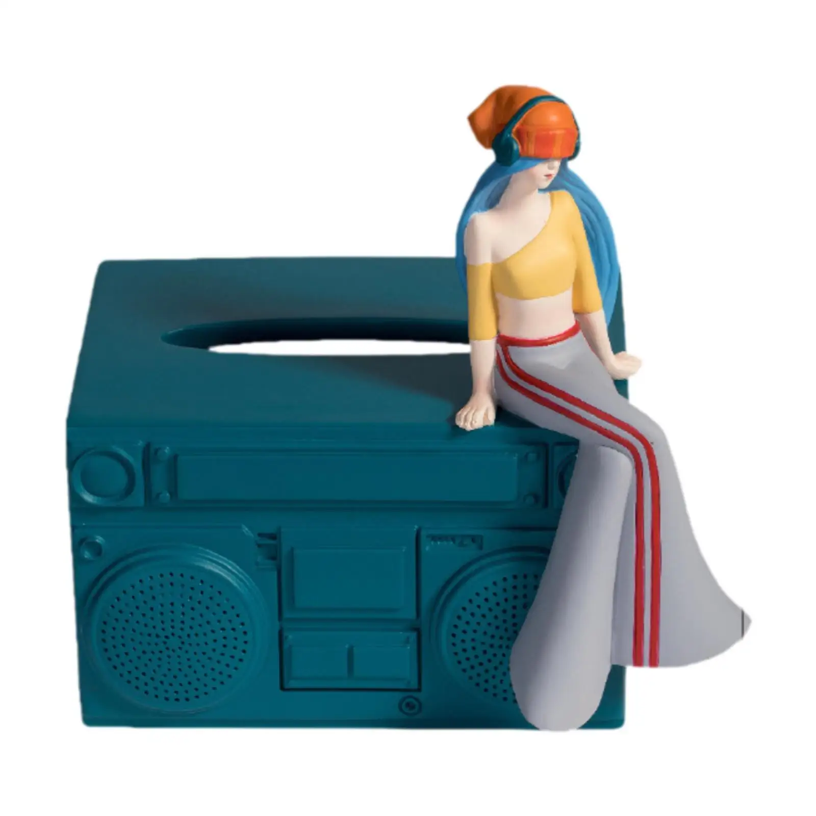 

Creative Tissue Holder Hip Hop Girl Figurine Facial Tissues Holder Tissue Dispenser for Office Bathroom Vanity Home Decoration