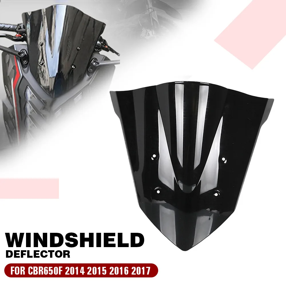 

Motorcycle Accessories Windshield Windscreen Double Bubble Wind Screen Deflector Black For HONDA CBR650F 2014 2015 2016 2017