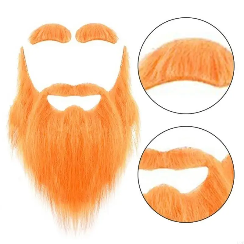 Y3NE Bigodes barbas realistas Conjunto sobrancelhas Acessórios fantasia cosplay para adultos