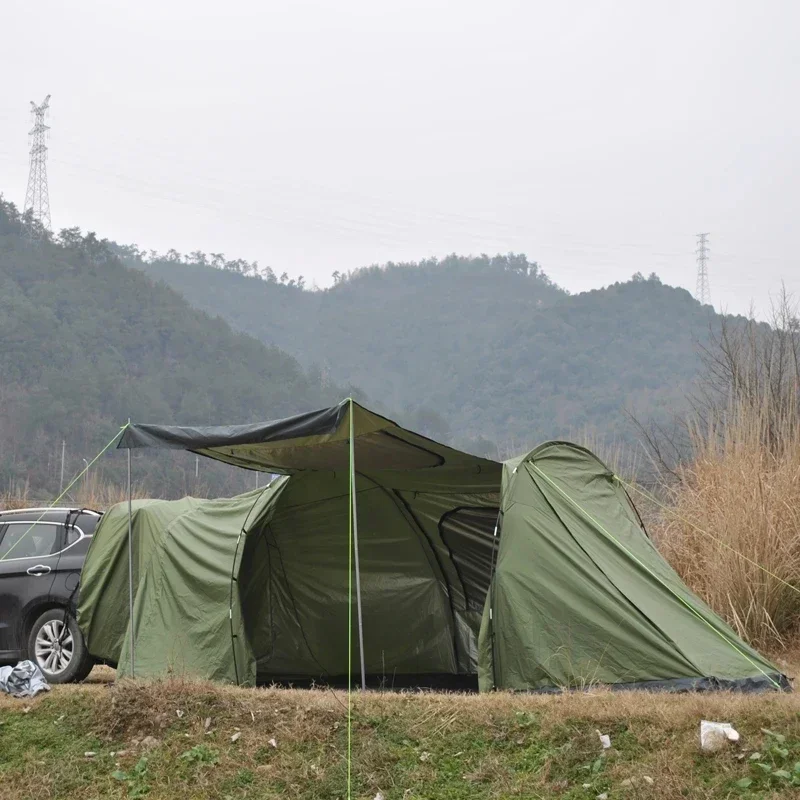 Imagem -02 - Tenda Traseira do Carro Suv Atualizado Lona do Toldo Inclui Par de Postes de Apoio Equipamento Turístico de Acampamento ao ar Livre 58persons