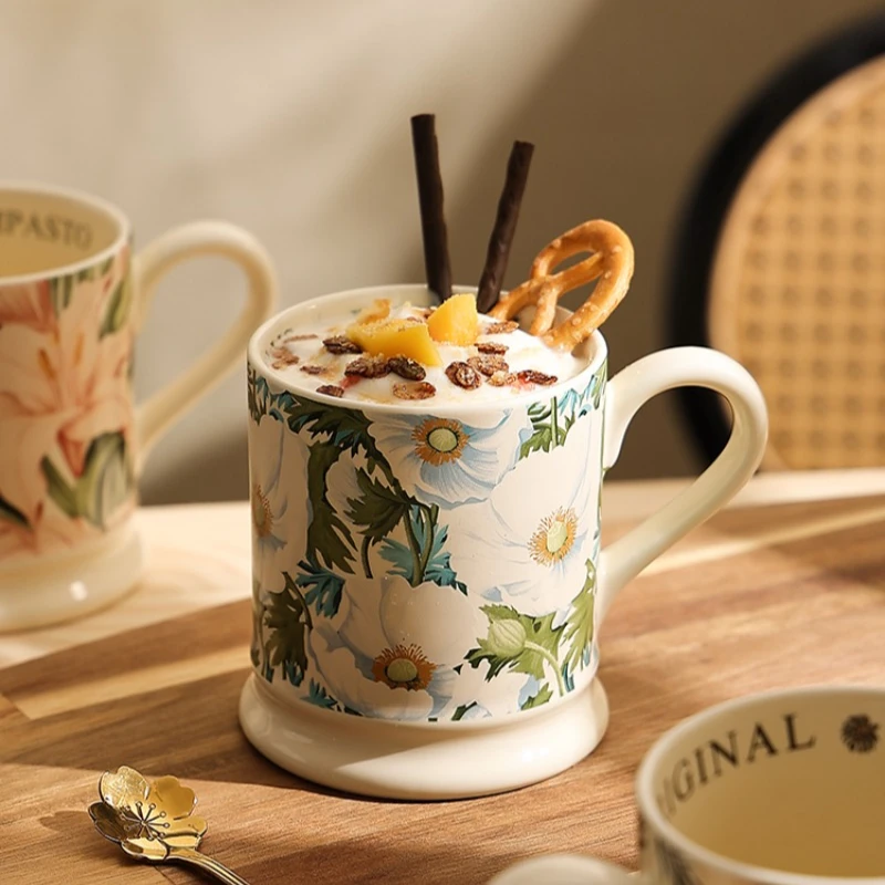 French Retro Mug Niche Coffee Mug Ceramic Tea Cup New Water Cup Ladies High Value Cup Office