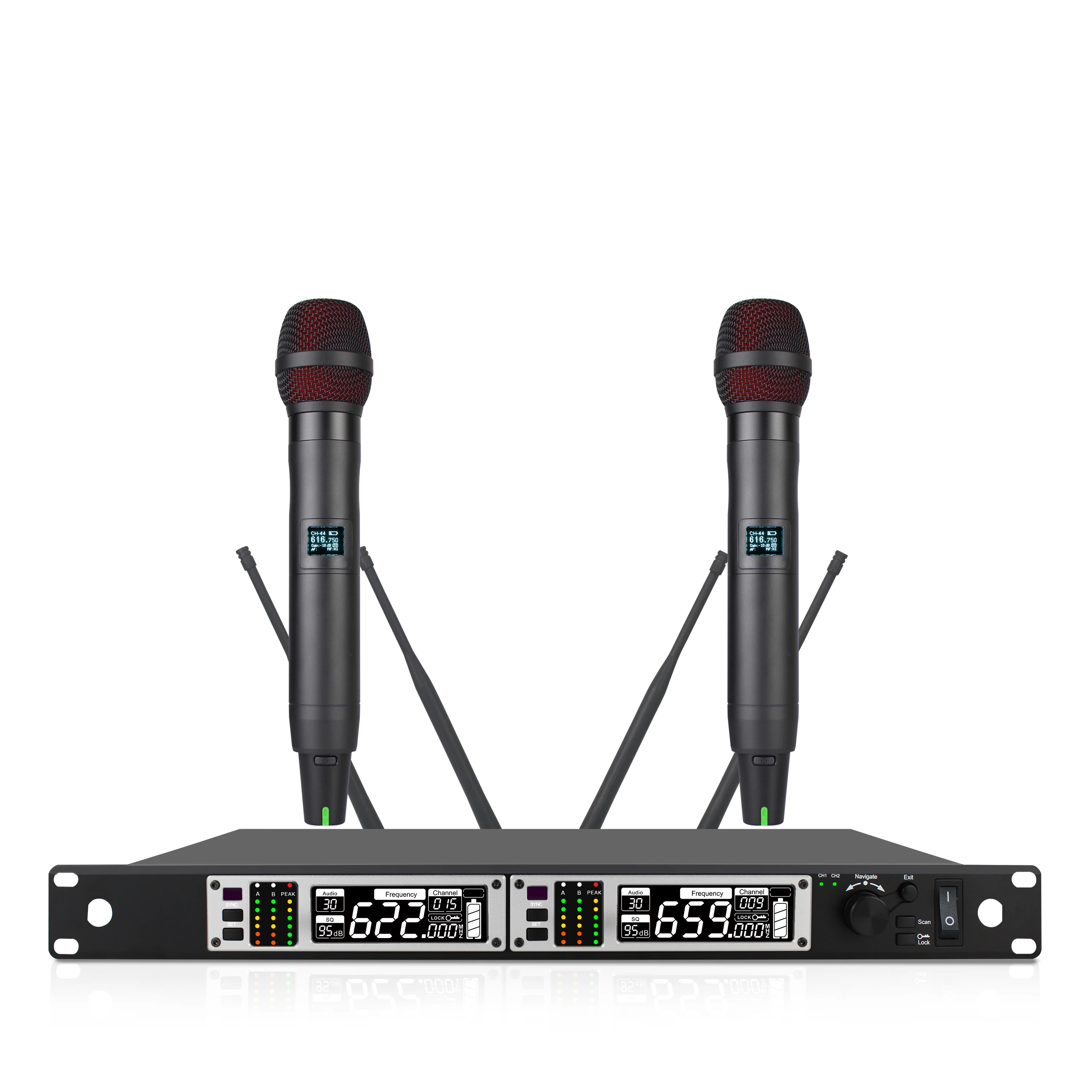 SENMICRE Professional Wireless Microphone GT-X82 Dual Channels UHF Karaoke  Wireless Microphone True diversity Handheld Mic